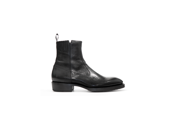 Axwell Black Cangaroo Leather Zipper Boots – Project TWLV