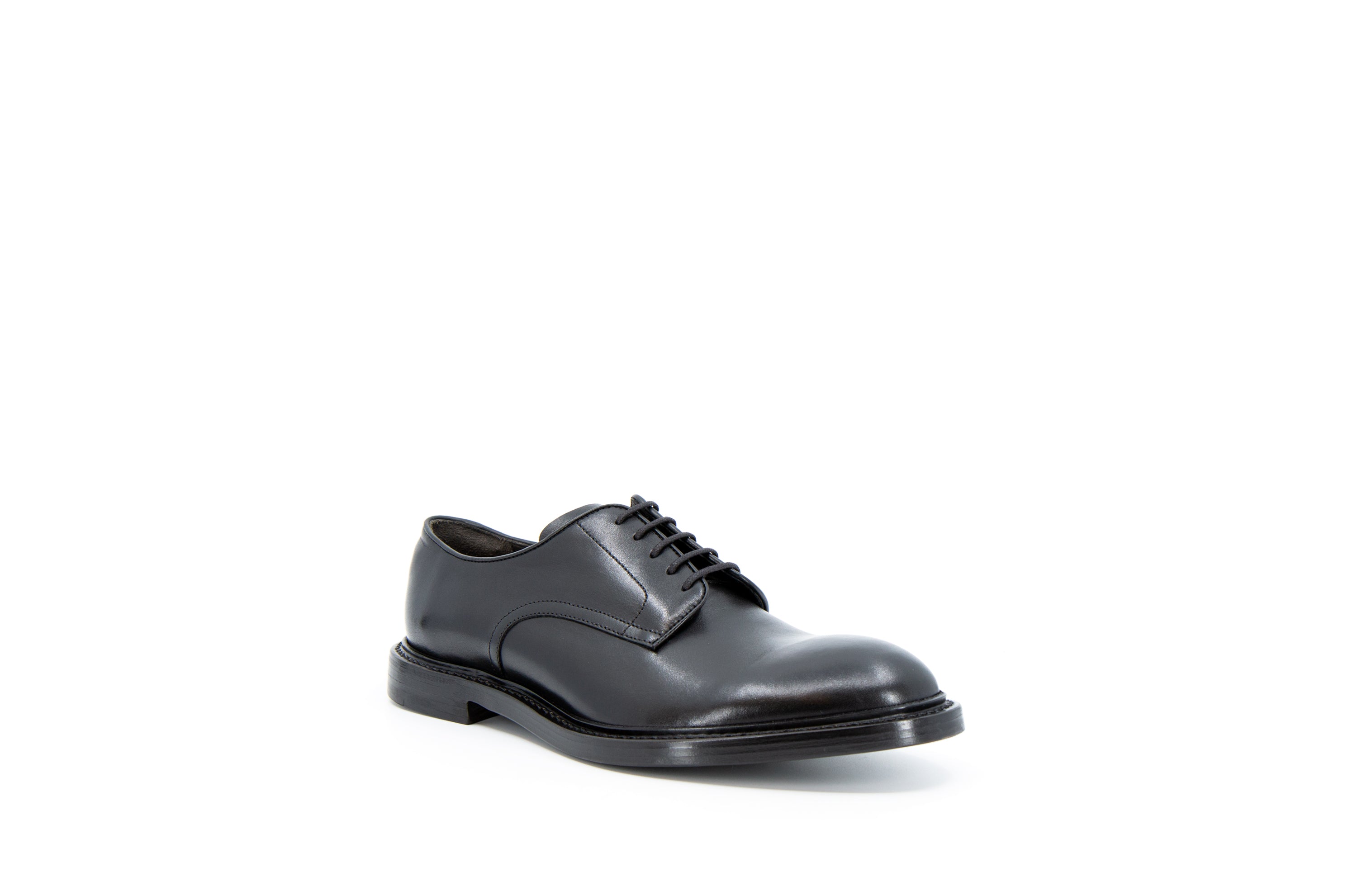 Jermyn Black Derby Cordovan Leather Shoes