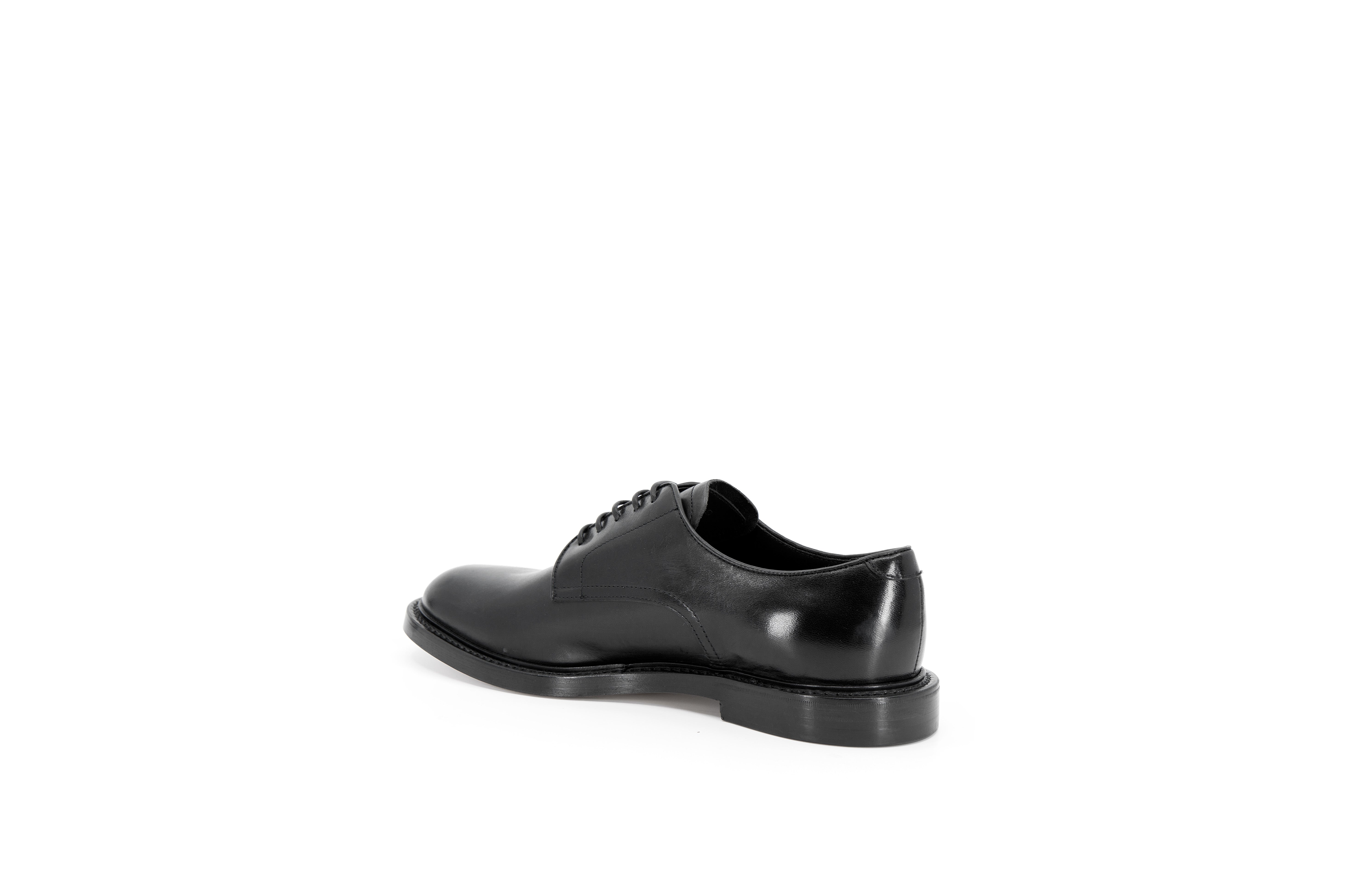 Jermyn Black Derby Cordovan Leather Shoes