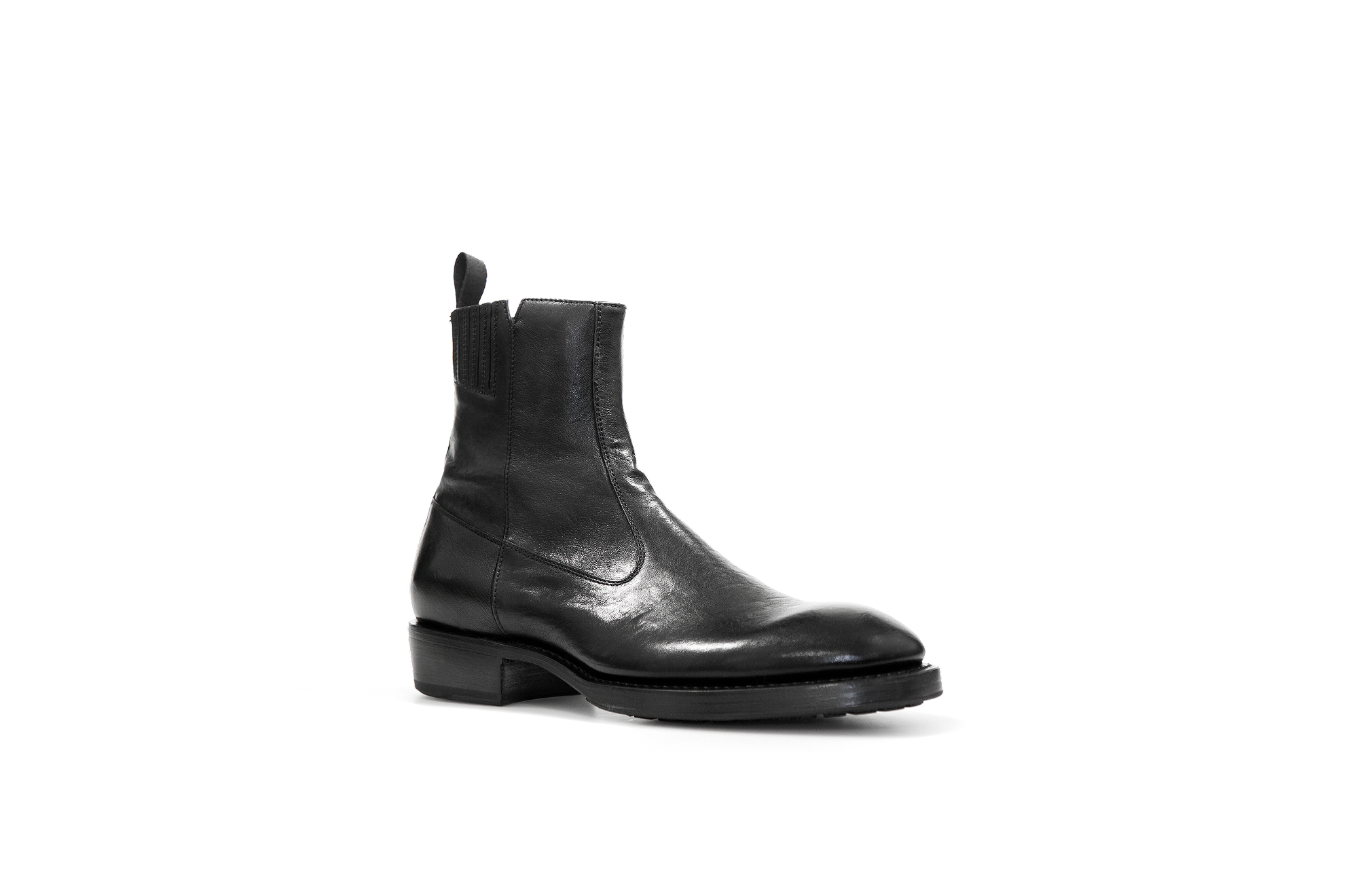 Axwell Black Cangaroo Leather Zipper Boots