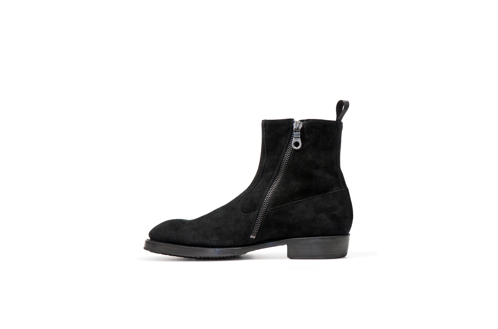 Axwell Black Suede Leather Zipper Boots