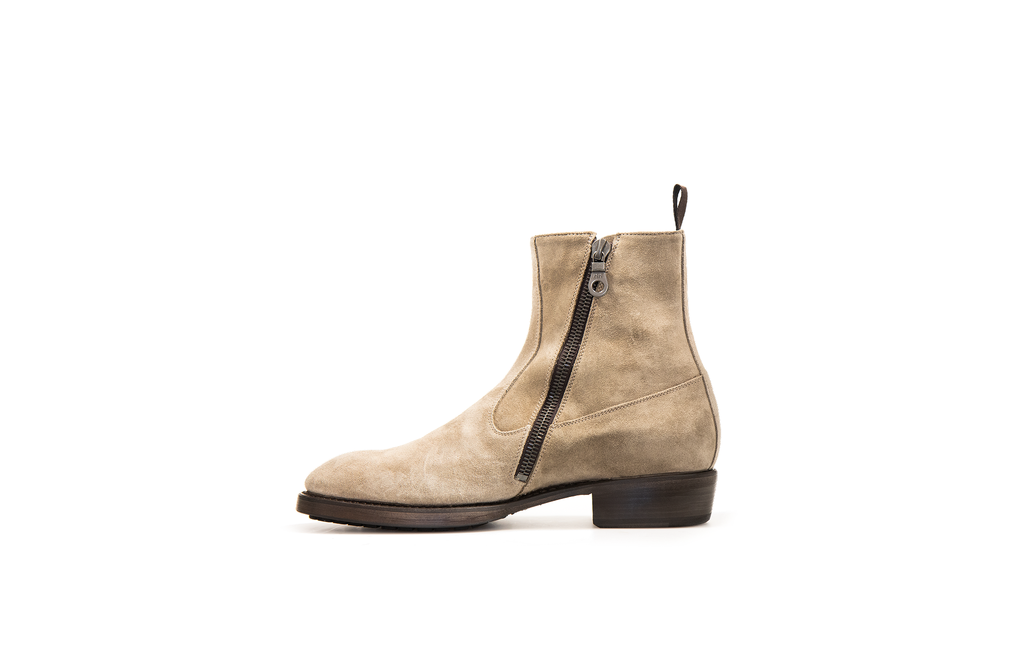 Axwell Sand Suede Leather Zipper Boots