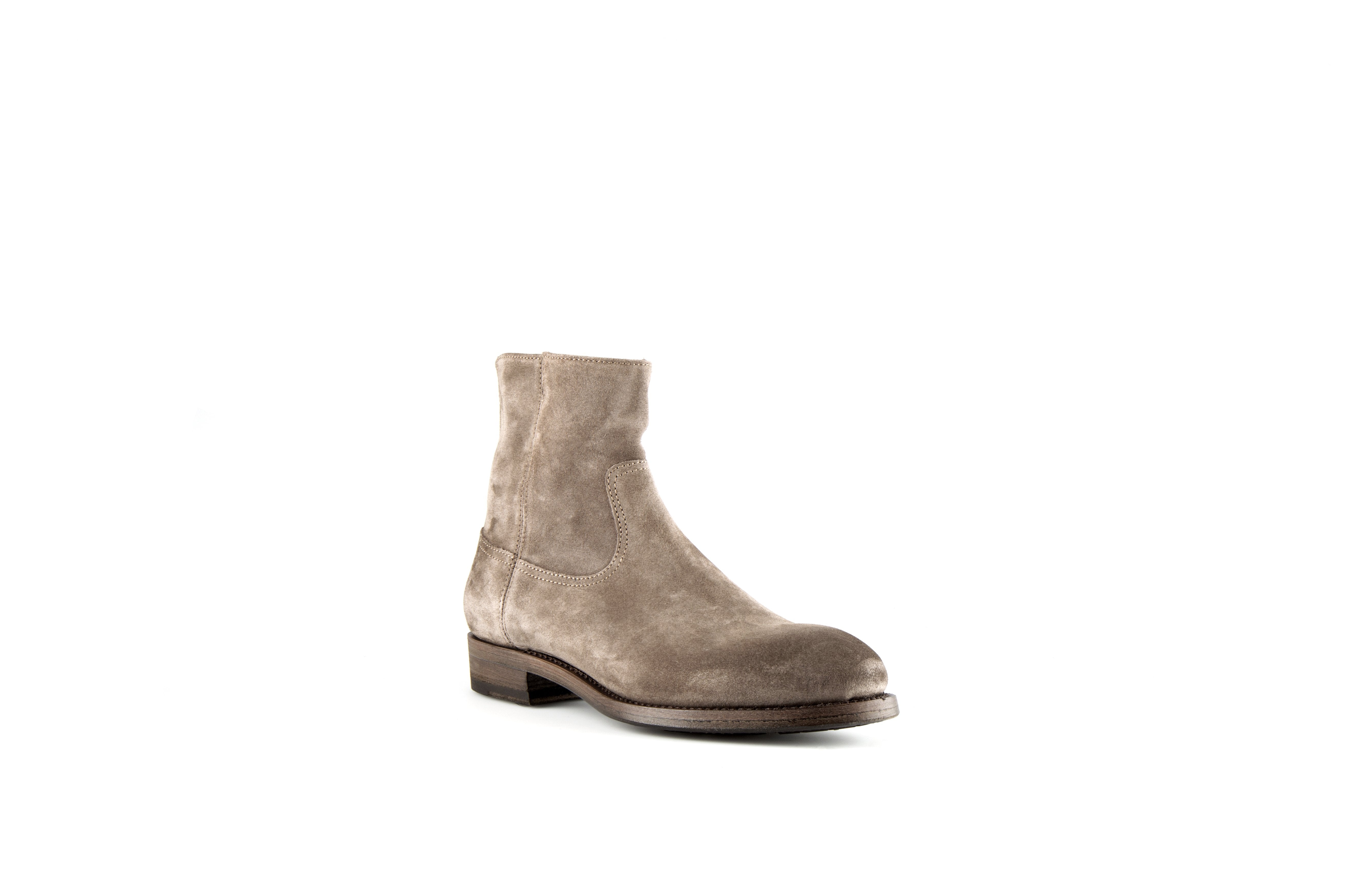 Flame Sand Suede Leather Zipper Boots