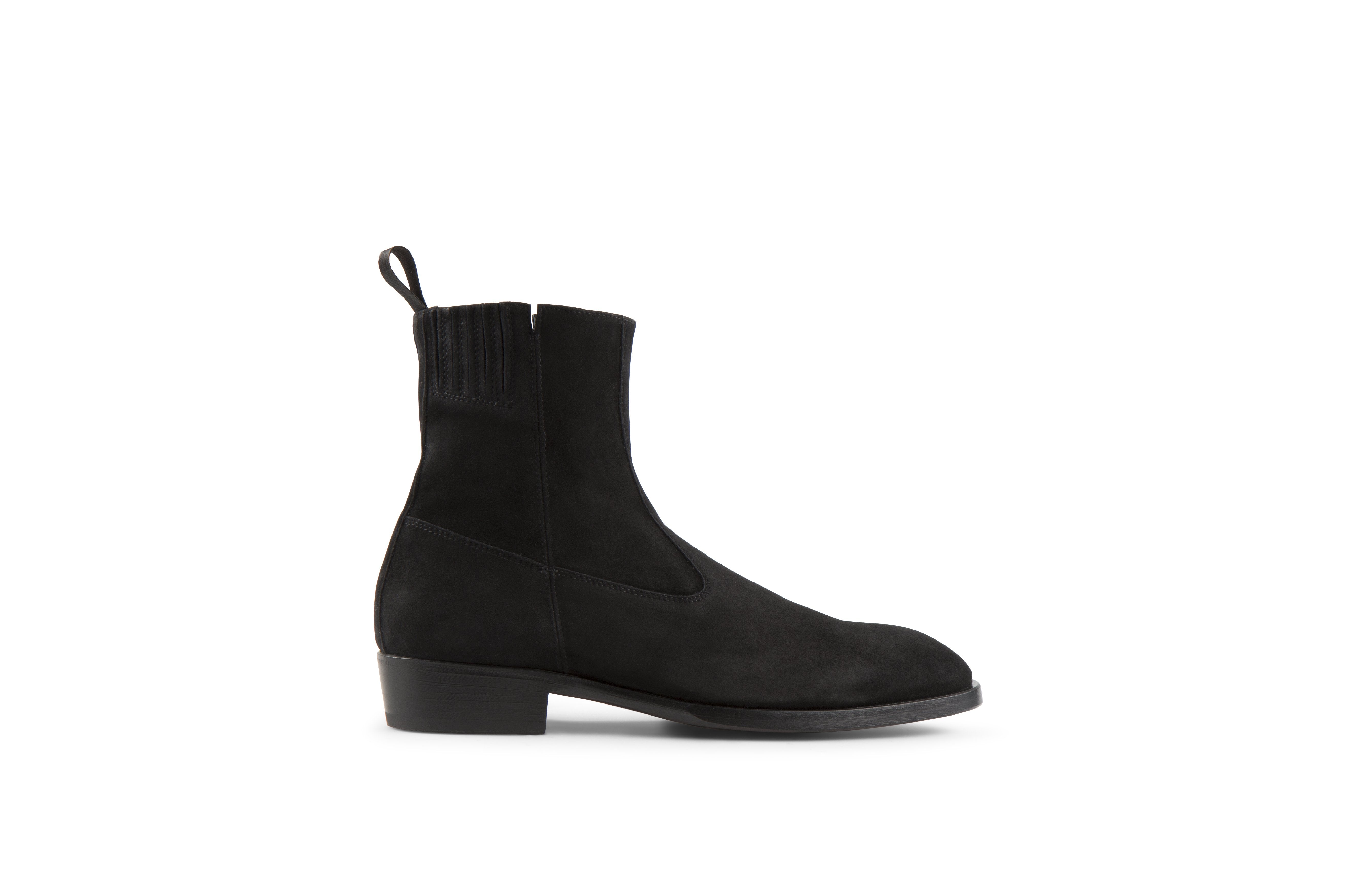 Hellstrom Black Suede Leather Zipper Boots