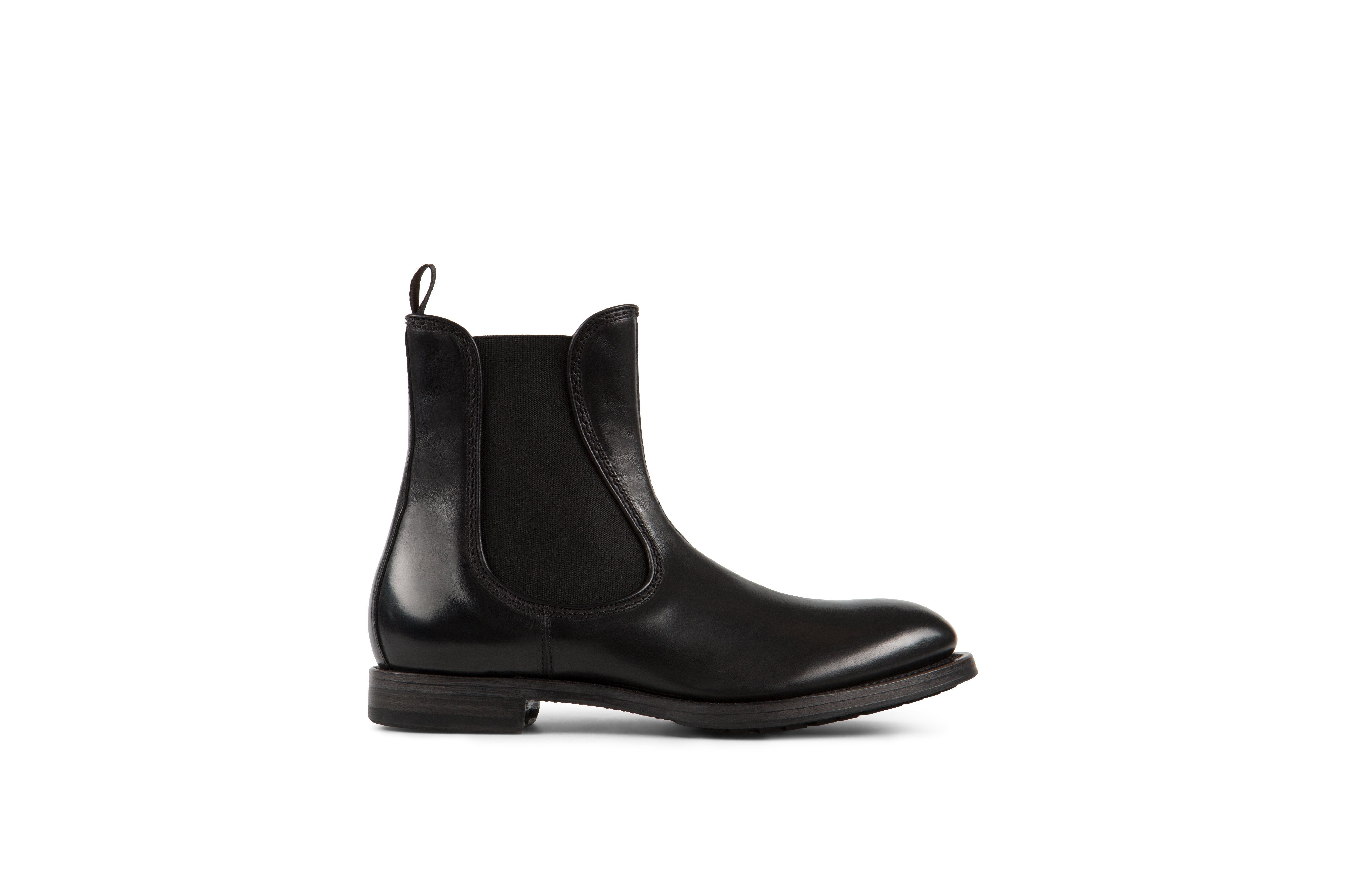 Icon Black Cordovan Leather Chelsea Boots