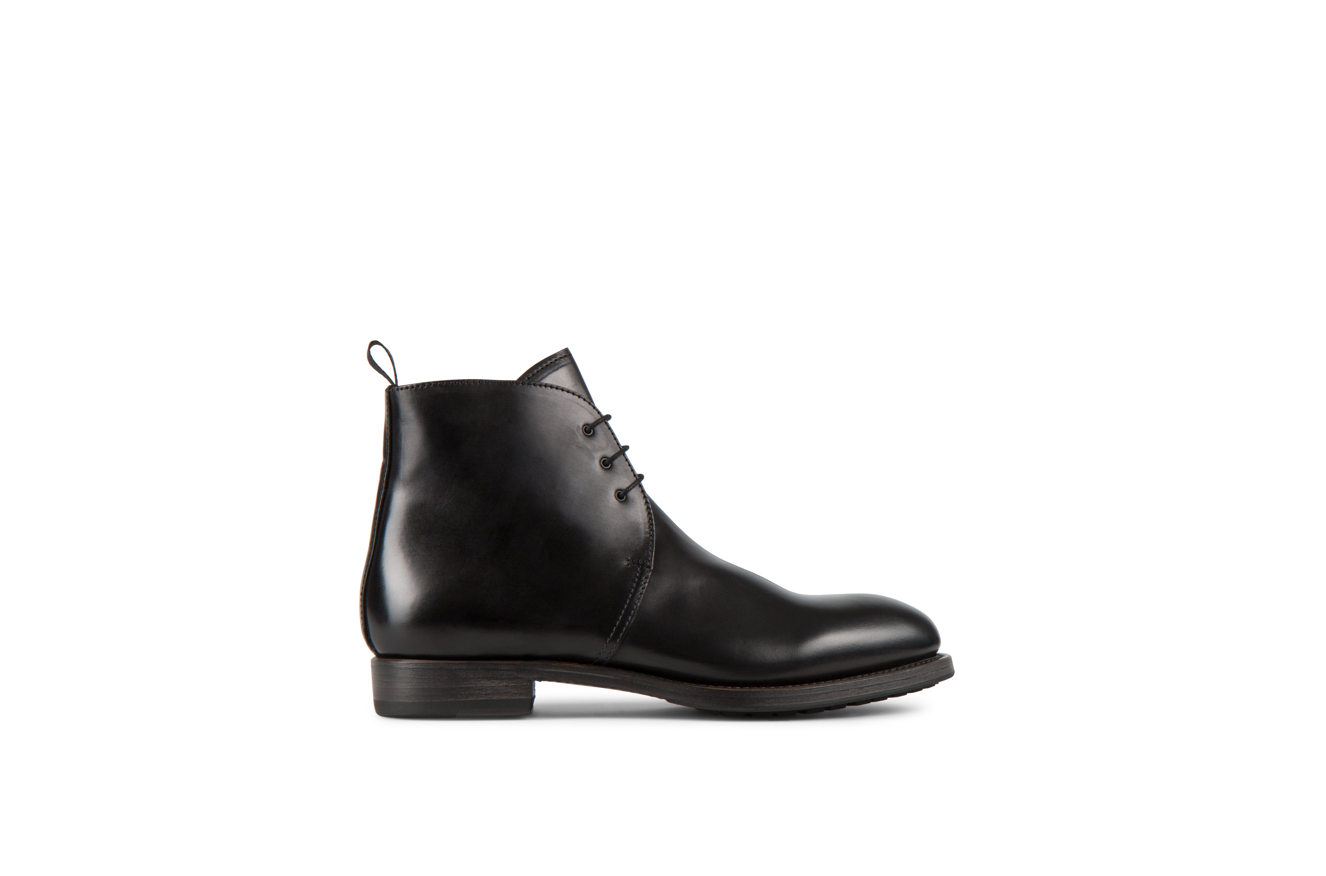Kent Black Cordovan Leather Chukka Boots