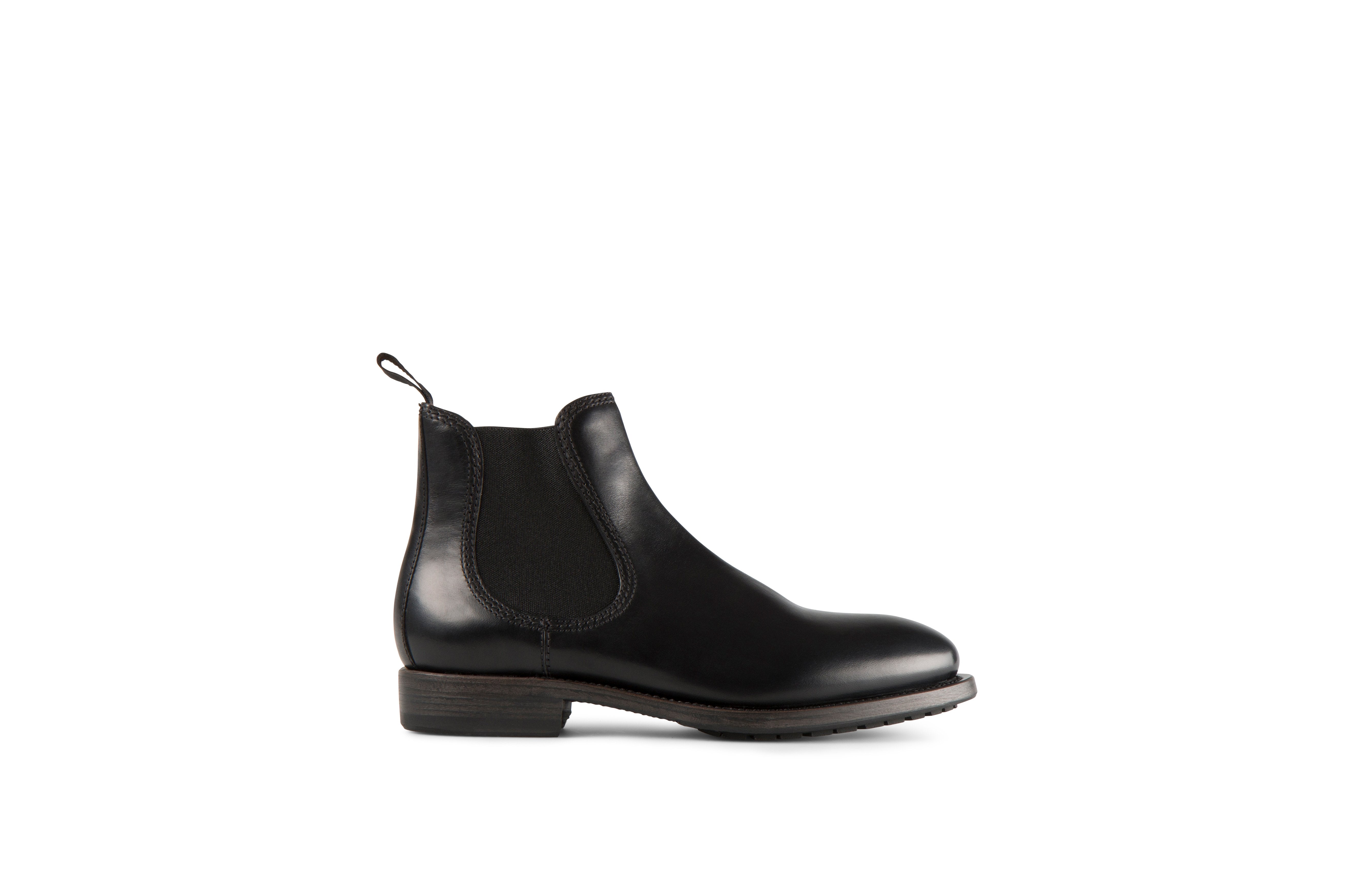 Hanoi Black Cordovan Leather Chelsea Boots