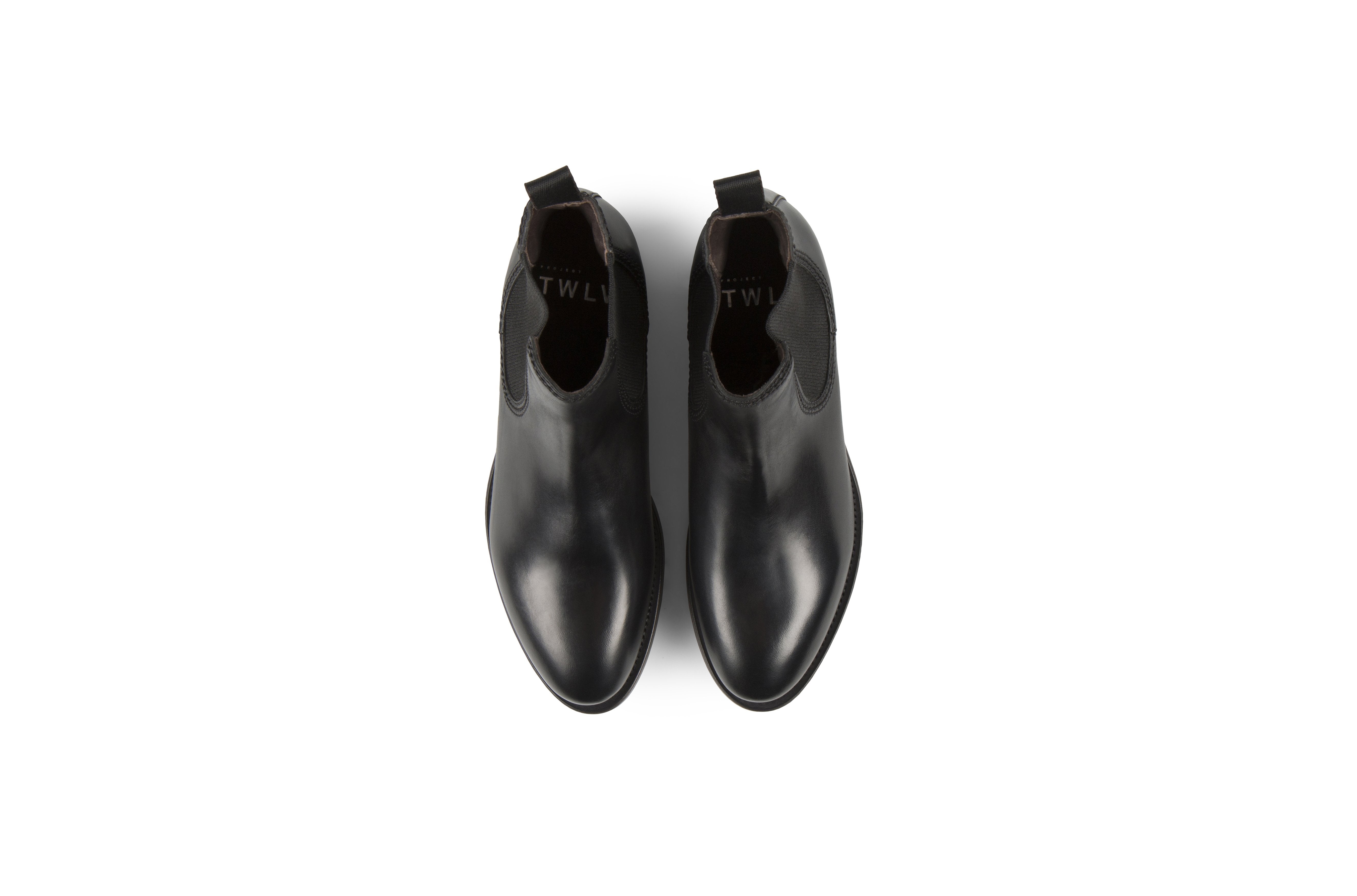 Hanoi Black Cordovan Leather Chelsea Boots